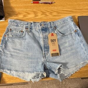 Levi's 501 Light Wash Cutoff Denim Shorts